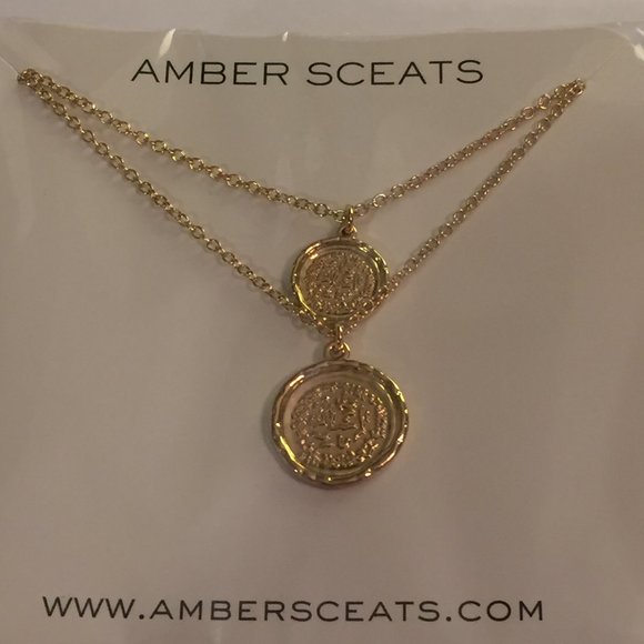 Amber Sceats Jewelry - NWT, Amber Sceats Double Coin Necklace